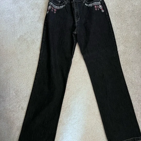 V Cristina red and crystal embellished Jeans, sz 6 - Picture 5 of 10